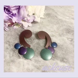 Matisse like design dangle earrings